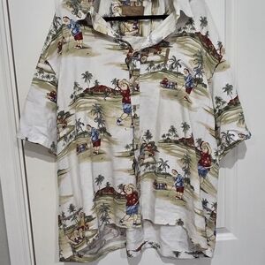Vintage Style Men's Casual Shirt with Scenic Print